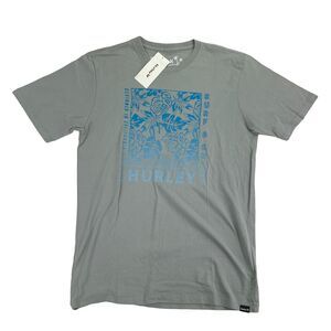 Hurley Mens Everyday Washed Palm Leaves Graphic Short Sleeve T-Shirt Gray S